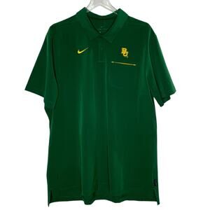 Nike XL Baylor University Polo Shirt Men BU Bears Dri Fit Short Sleeve Green